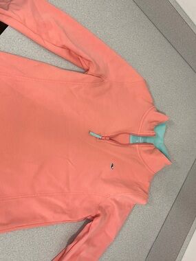 Vineyard Vines Coral and Mint Zip Pullover
